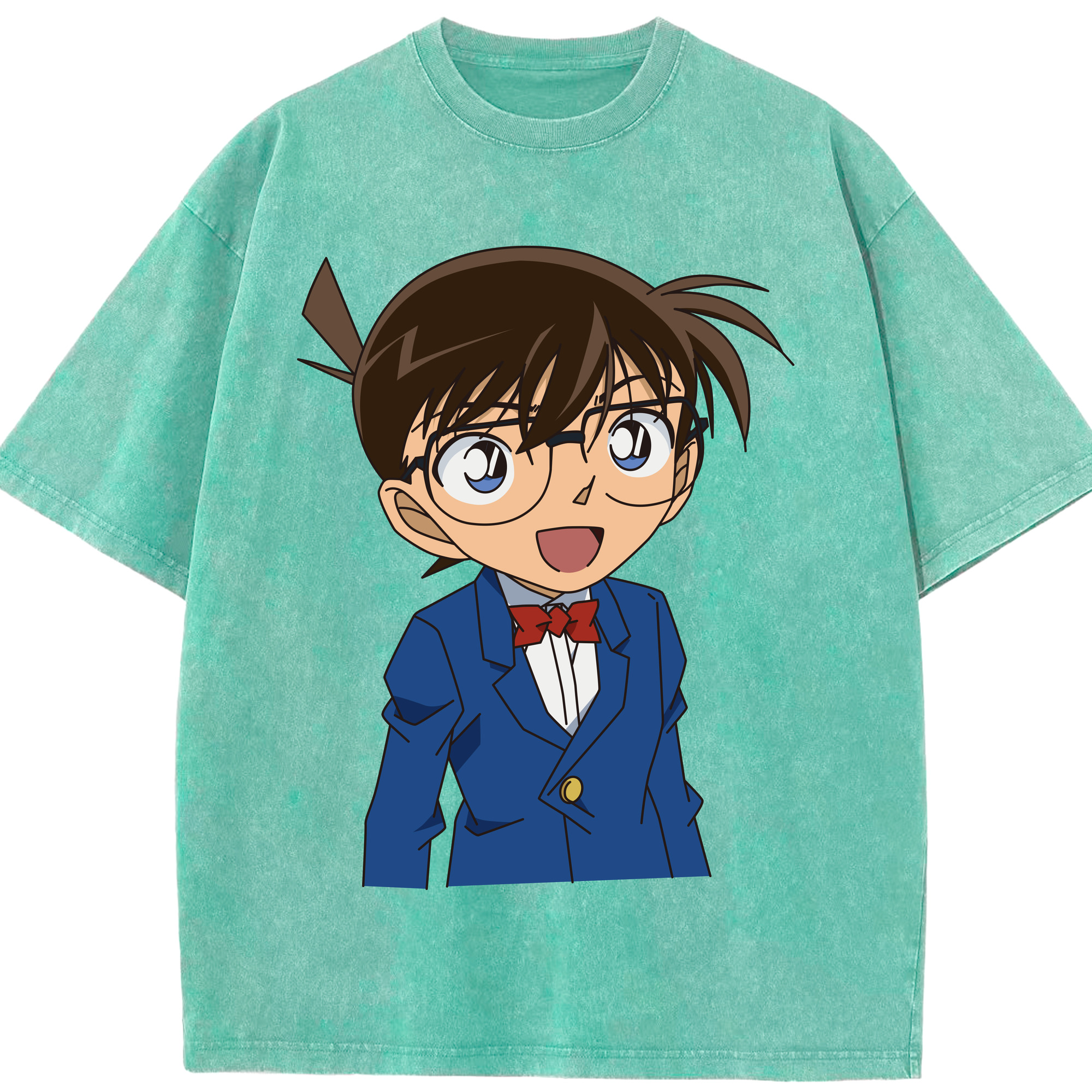 （画像用） 名探偵コナン 江戸川 コナン Detective Conan Conan Edogawa 綿100% ヴィンテージ風 半袖Tシャツ（フロントプリント）